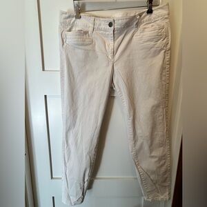 LOFT White Cropped Straight Pants
